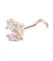 Flower Silver Curved Nose Stud NSKB-1901